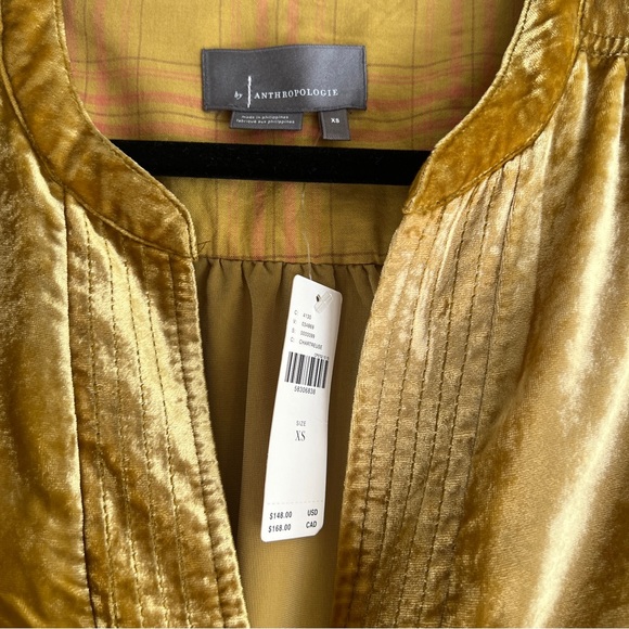 Anthropologie Velvet Gold Tunic Dress Size XS NWT - Picture 9 of 15